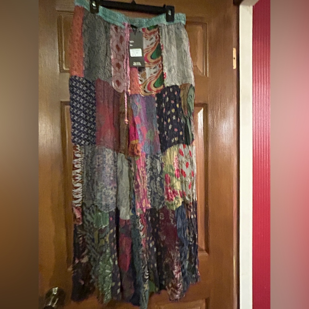 NWT- Young Threads Patchwork pants with Multicolo… - image 1